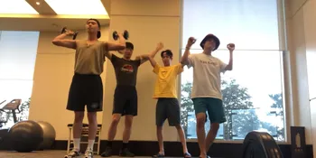 Begini Lucunya V BTS dan Teman-temannya Ganggu Park Seo Joon Saat Olah Raga