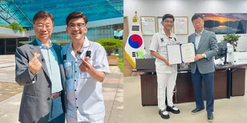 Di Korea Nggak Cuma Liburan, 7 Potret Ruben Onsu Bertemu Walikota Seongnam - Foto Bareng bak Bestie Sambil Pose Finger Heart
