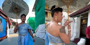Dibuat Ngakak, Ini 7 Potret Denny Sumargo Kenakan Baju Tradisional Wanita Thailand - Begini Reaksi Orang yang Melihatnya