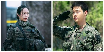 Foto-Foto Krystal - Jang Dong Yoon Pakai Seragam Militer, Bikin Netizen Gagal Fokus