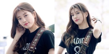 Foto Suzy di Bandara: Pipi Chubby, Rambut Tertiup Angin & Pakai Kaos 12 Juta