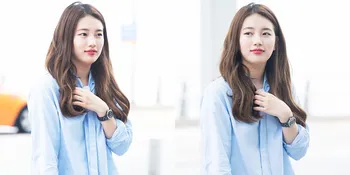 FOTO: Tampil Berani, Suzy Miss A Pakai Dress Belahan Dada Rendah