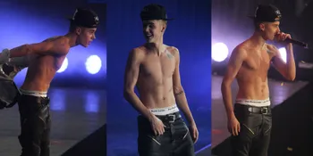 [Foto] Topless di Panggung, Justin Bieber Bikin Fans Wanita Histeris