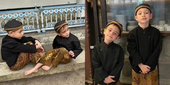 Gemasnya Cio dan Koa Anak Celine Evangelista Pakai Beskap Serta Belangkon