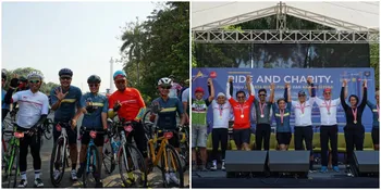 Ikut Acara Ride and Charity, Nirina Zubir Coba Jalur Sepeda di Jakarta