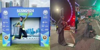 Soraya Larasati Sholat di Pinggir Jalan Singapura Saat Maraton, Sampaikan Pesan Khusus
