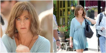 Jennifer Aniston Kenakan Wig Bob di Lokasi Syuting