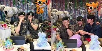 Jin BTS Beri Kejutan saat RM dan V Lakukan Weverse Live, Bawa Dirinya Sendiri Sebagai Hadiah