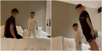 Jumpalitan Sebelum Tidur, Momen Kocak Rafathar dan Cipung yang Bikin Gemas!