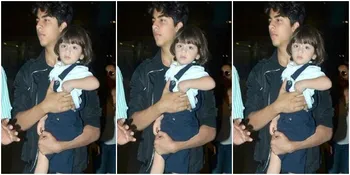 Kakak Jahil, Aryan Khan Jungkir Balikkan Tubuh Mungil AbRam Khan