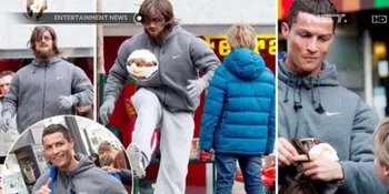 Kejutkan Fans, Cristiano Ronaldo Menyamar Jadi Gelandangan
