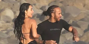Kim Kardashian dan Lewis Hamilton PDA di Pantai Malibu, Momen Mesra Pelukan di Tengah Laut