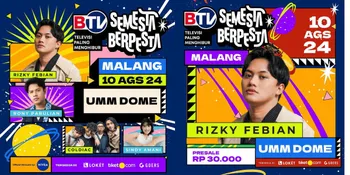 Konser BTV Semesta Berpesta Akan Hadir di Kota Malang, Hadirkan Rizky Febian Hingga Coldiac!
