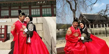 Liburan di Korea Bersama Istri, Pasha Ungu dan Adelia Mesra Foto Bareng Pakai Hanbok
