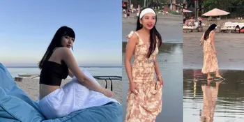 Lucu Banget, Momen Ghea Indrawari Panik Sandalnya Terbawa Arus Saat di Pantai