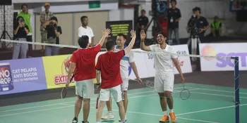 Menang Tanding Bulu Tangkis Partai Ganda Putra, Arya Saloka Mengaku Hoki Karena Skor Beda Tipis