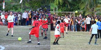 Mengintip Keseruan Presiden Jokowi Tanding Sepak Bola Lawan Pelajar Papua, Sempat Cetak Gol dengan Skor Berakhir Seri - Beri Motivasi Raih Mimpi