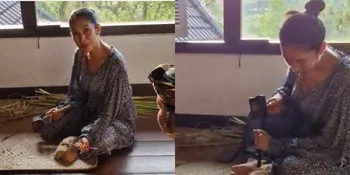 Momen Happy Salma Serius Memahat Kayu, Kembali Kenang Masa Kecil