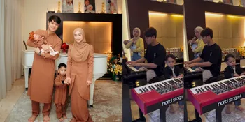 Momen Lesti Kejora Nyanyi Sambil Gendong sang Bayi, Diiringi Levian dan Rizky Billar
