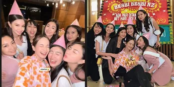 Momen Manis Ulang Tahun ke-30 Enzy Storia, Dapat Kejutan dari Sahabat Seleb - Tulisan di Karangan Bunga Disorot