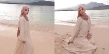 Mudik di Kampung Halaman Suami, Ini Potret Memukau Dinda Hauw Berpose di Pantai