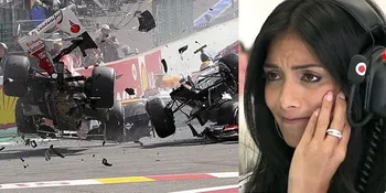 Nicole Scherzinger Saksikan Langsung Kecelakaan Lewis Hamilton