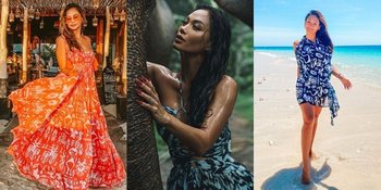 OOTD Gaya Tropical Ala Indah Kalalo Nikmati Sinar Matahari, Hot Mom Tampil Eksotis Pamer Kulit Tanned yang Cantik