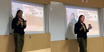 Potret Alleia Ananta Putri Ariel Noah Presentasi di Kelas Pakai Kebaya Janggan - Banjir Pujian dari Wargenet!