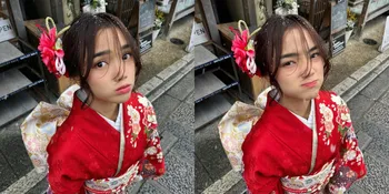 Potret Cantik Fuji Pakai Kimono Merah Saat Berlibur di Jepang, Tampil Menawan Bertabur Butiran Salju