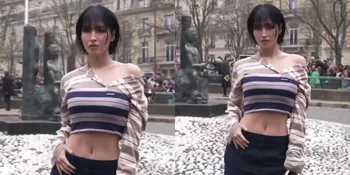 Potret Cantik Momo TWICE Pamer Perut Rata di Paris Fashion Week, Bergaya Edgy dengan Sentuhan Sporty
