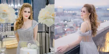 Potret Citra Kristinna, Ibu Laura Moane dengan Dress Abu-Abu seperti Barbie Hidup