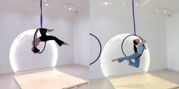 Potret Dinda Kirana saat Mencoba Olahraga Baru Aerial Hoop, Badan Lenturnya Jadi Sorotan Netizen