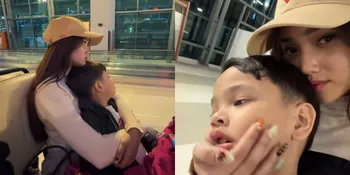 Potret Fuji Memeluk dan Mencium Gala Sky di Bandara, Bukti Kasih Sayang Seperti Anak Sendiri