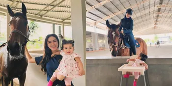 Momen Nabila Syakieb Menggendong Humaira Anak Zaskia Sungkar dan Berinteraksi dengan Kuda Cresscent