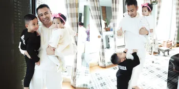 Potret Raffi Ahmad Gendong Rayyanza dan Lily Bersamaan, Terlihat Penuh Kasih Sayang