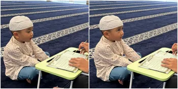 Potret Rayyanza Belajar Mengaji, Netizen Salah Fokus pada Wajah Lucunya