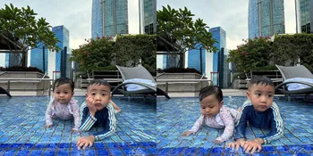 Potret Rayyanza Berenang Bareng Lily, Ekspresinya Lucu dan Bikin Gemas