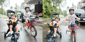 Potret Rayyanza dan Baby Lily Asyik Main Sepeda Bareng, Ekspresinya Bikin Netizen Gemas