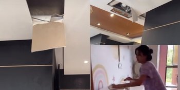 8 Potret Rumah Mewah Nisya Ahmad yang Bocor Lagi, Sibuk Beres-Beres Sambil Ngedumel - Sampai Harus Buka Plafon