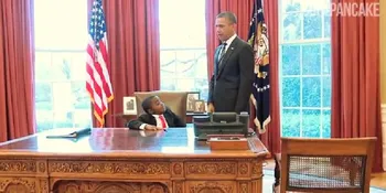Presiden Anak Tengah 'Rapat' Bersama Presiden Obama