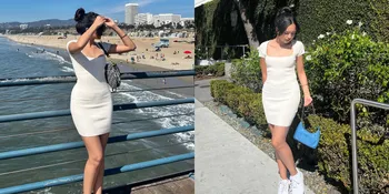 Punya Body Goals, Ini 8 Potret Terbaru Beby Tsabina dengan Balutan Baju Putih saat Main ke Pantai