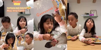 Reaksinya Disorot, 7 Potret Xabiru dan Chava Anak Rachel Vennya Makan Mi Instan Pertama Kali - Sebut Lebih Enak dari Spaghetti