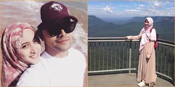 Romantis Bikin Iri, Meyda Sefira Kunjungi Sang Suami di Australia
