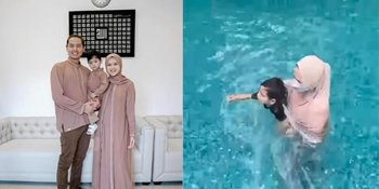 Sedang Hamil Besar, Begini Potret Cut Meyriska Tetap Temani Sang Anak Tercinta Shaquille Berenang