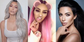 Tampilan Baru Kim Kardashian dengan Rambut Warna Pinknya