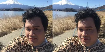 Ultah Ke-41, Tata Liem Tiup Lilin di Kawasan Gunung Fuji