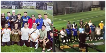 Utamakan Kewajiban, Teuku Wisnu Salat Maghrib Berjamaah di Lapangan Sepak Bola Saat Jeda Pertandingan