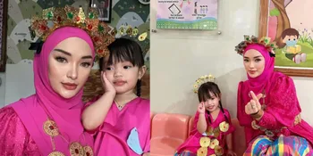 Zaskia Gotik Temani Anak Fashion Show di Sekolah, Manisnya Pakai Baju Bodo Suku Bugis Bercorak Pink