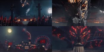 10 Potret Kemiripan Video 'Raja Terakhir' Young Lex dengan MV 'Lit' Lay EXO yang Bikin Fans Geram, Baju - Latar Belakang