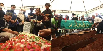 10 Potret Pemakaman Aminah Cendrakasih 'Mak Nyak' di TPU Karet Bivak, Diwarnai Isak Tangis Para Pelayat